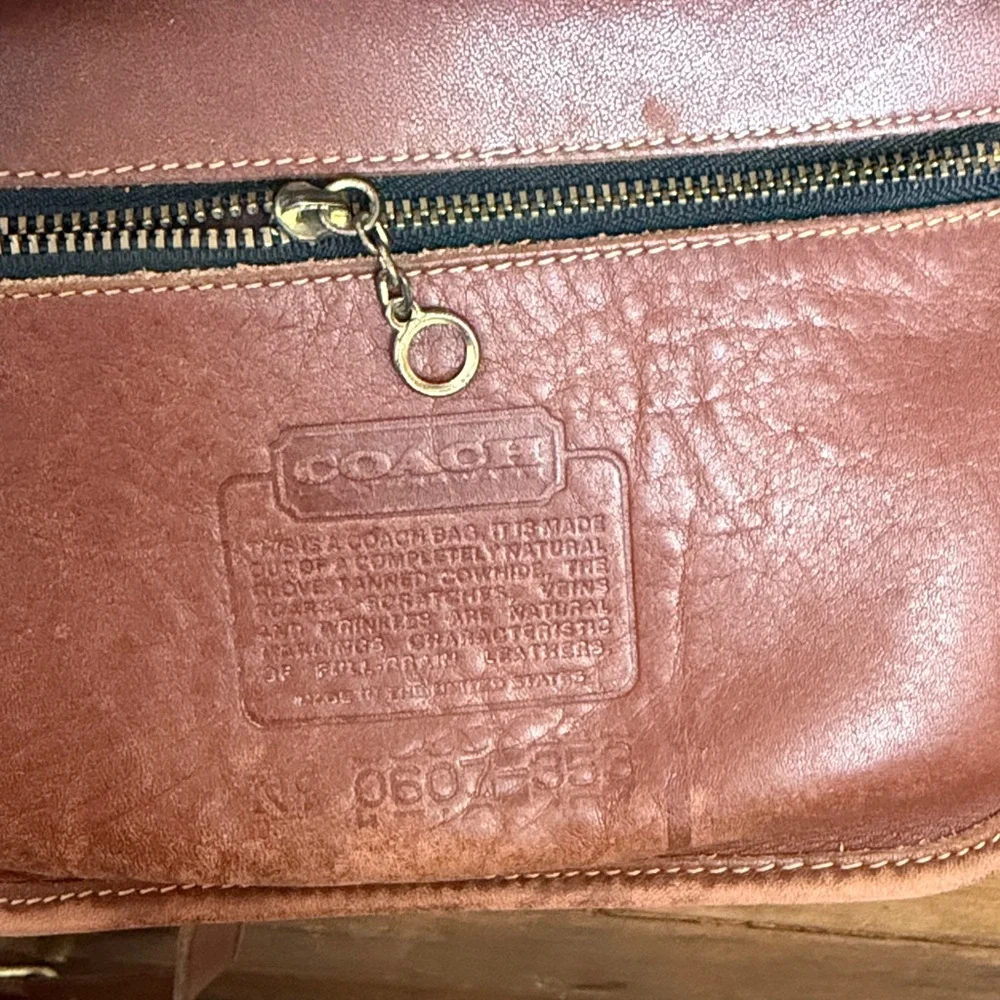 Coach British Tan Vintage 0607-353 Leather Crossbody Purse 11.5x8x3.5" - Picture 5 of 9